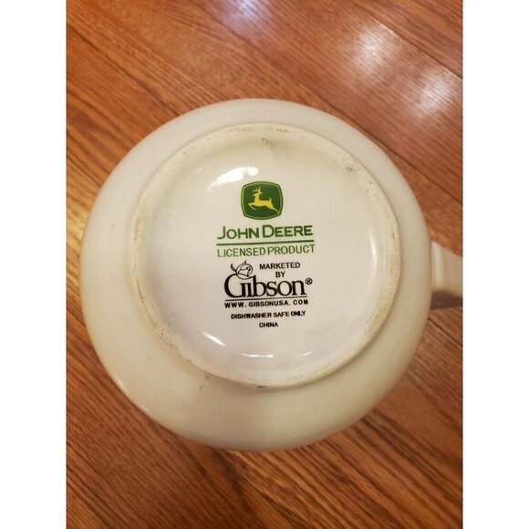 Gibson John Deere tractor model B‎ 8” Pitcher Ceramic White Green Tractor EUC - Picture 6 of 11